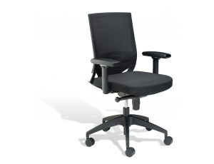 Obrotowe krzesło biurowe z oparciem siatkowym bez zagłówka